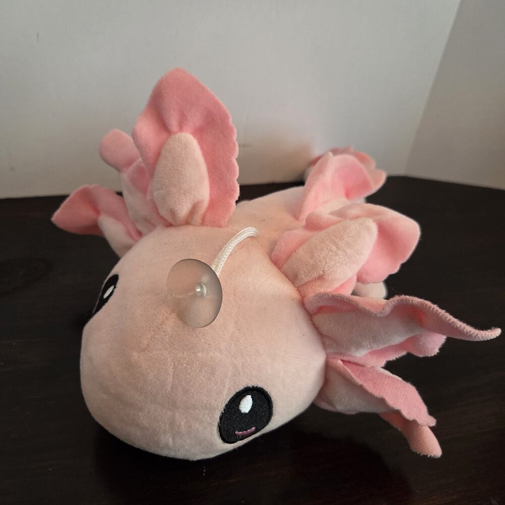 AXOLOTL Plush Stuffed Toy 14" w/ Suction Cup For Hanging Soft Pink Cartoon Anime